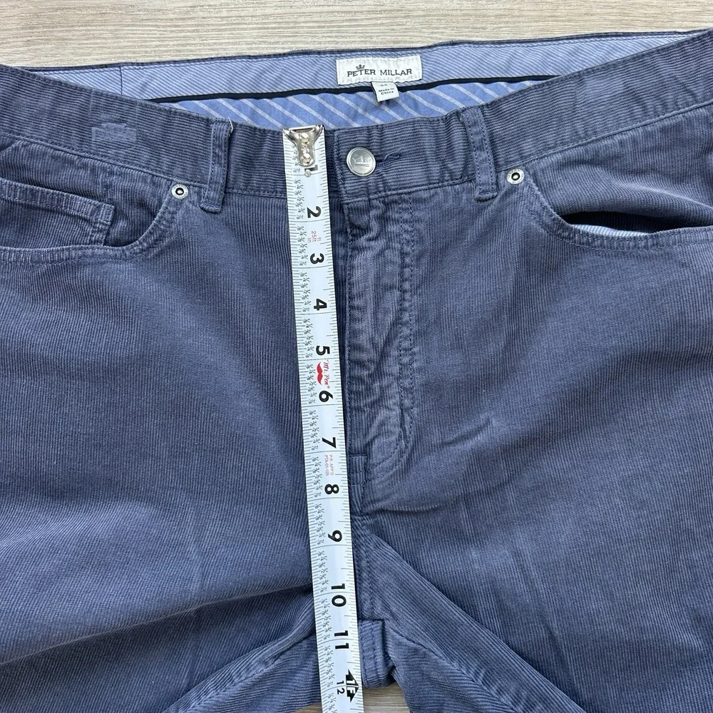 Peter Millar Men 36x31 Superior Soft Blue Corduroy Five-Pocket Pants